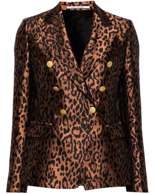 Tagliatore leopard-print double-breasted blazer