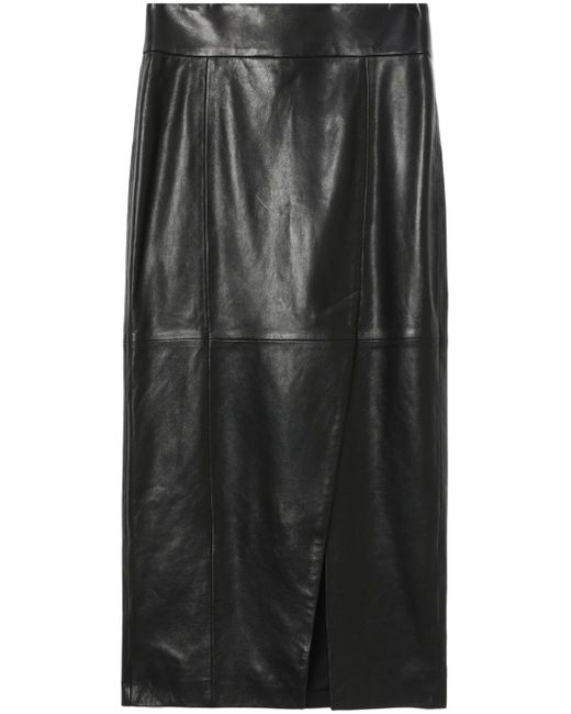 Iro leather midi pencil skirt