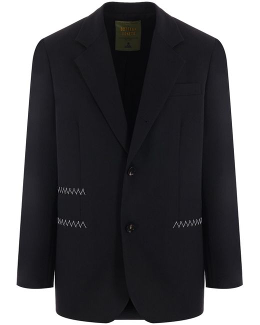 Bottega Veneta contrast-stitching wool blazer