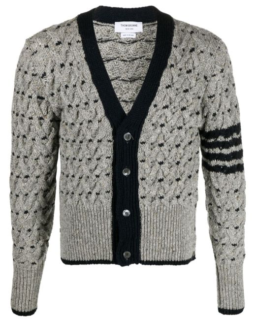 Thom Browne -Bar Stripes cable-knit cardigan