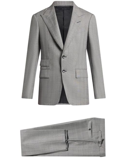 Tom Ford check-pattern single-breasted suit