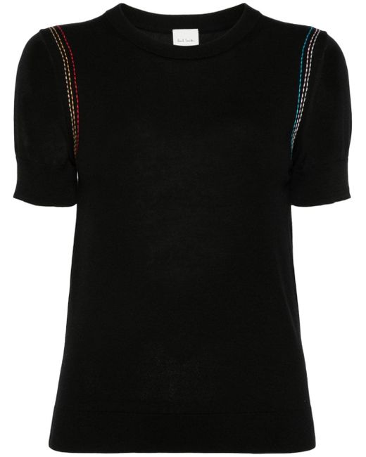 Paul Smith contrast-stitched knitted top