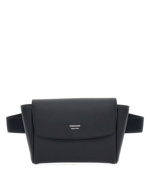 Ferragamo logo-print leather belt bag