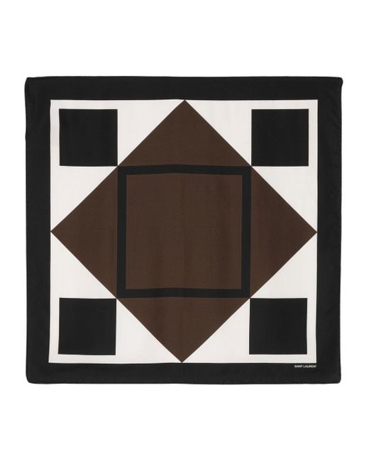 Saint Laurent geometric-print scarf