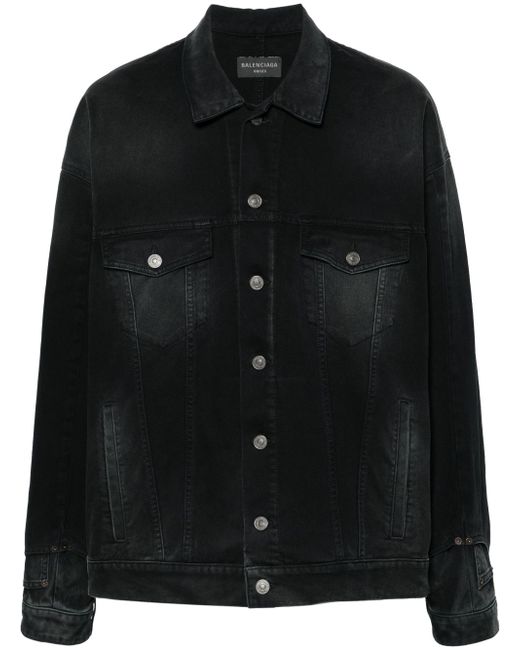 Balenciaga washed-denim button-up jacket