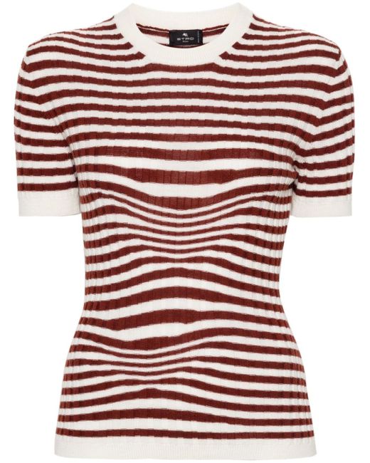 Etro striped ribbed top