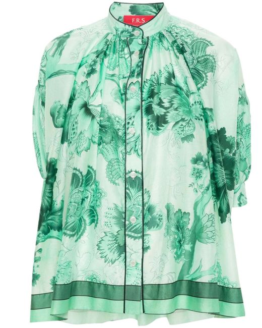 For Restless Sleepers Ferusa botanical-print blouse