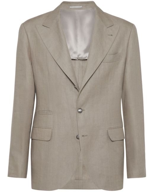 Brunello Cucinelli single-breasted linen blazer
