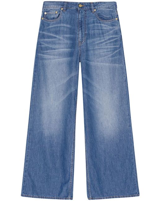 Ganni mid-rise wide-leg jeans