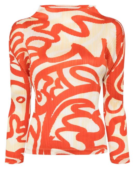 Pleats Please By Issey Miyake Seeker abstract-print plissé blouse