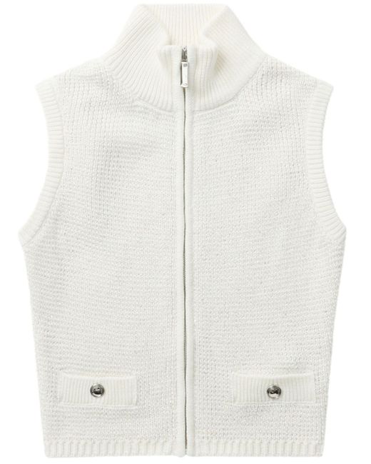 Alessandra Rich pocket-detail zip-front knitted top