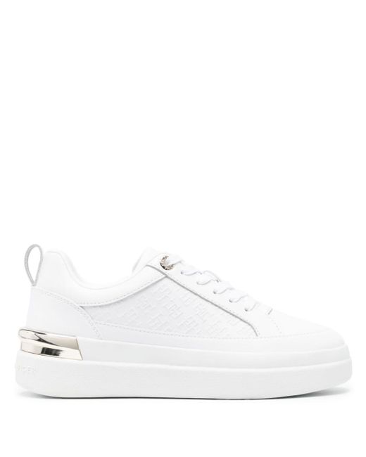Tommy Hilfiger embossed-logo leather sneakers