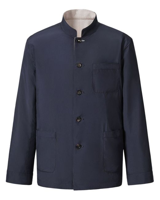 Shanghai Tang stand up-collar reversible jacket