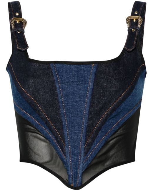 Versace Jeans Couture panelled denim corset top