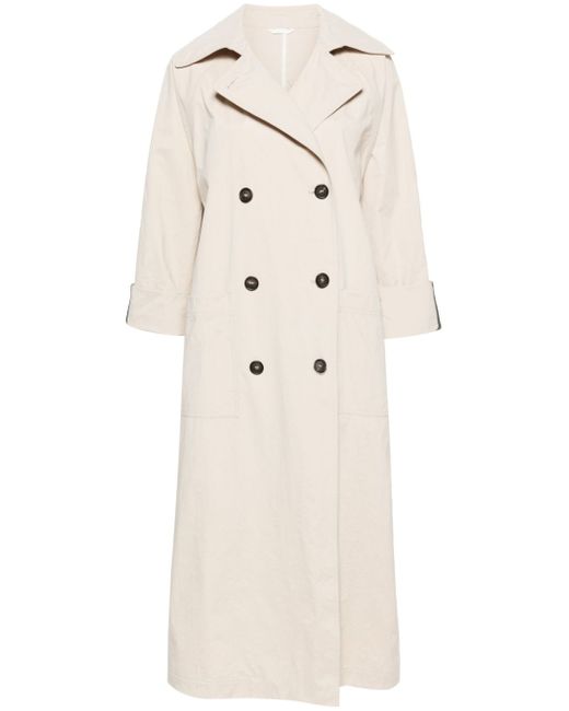Brunello Cucinelli double-breasted crinkled trench coat