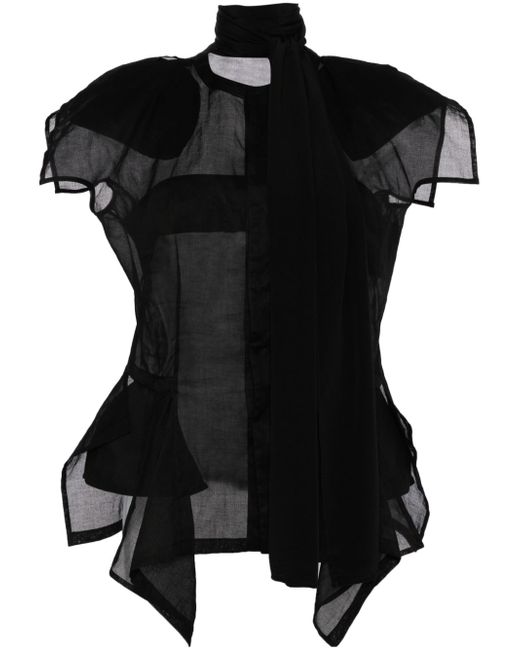 Yohji Yamamoto asymmetric silk top