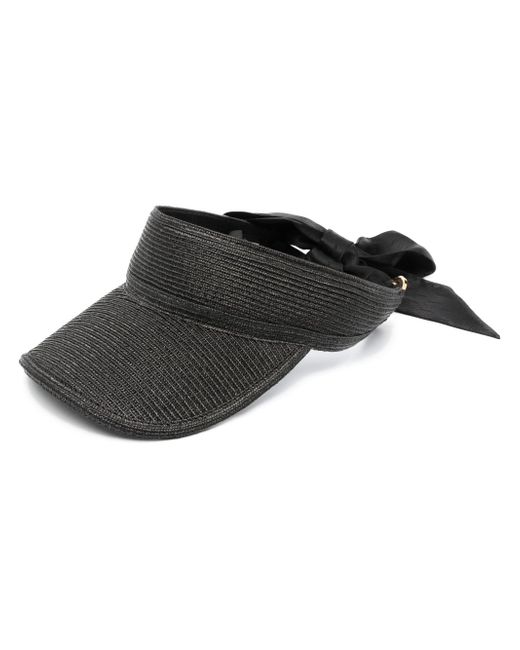 Saint Laurent woven-raffia curved-peak visor