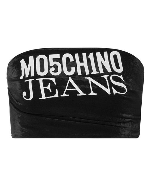 Moschino Jeans logo-print bandeau top