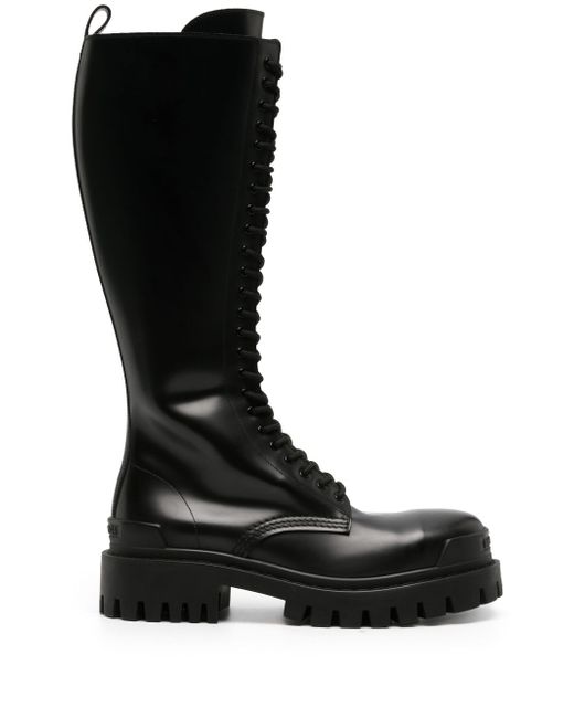 Balenciaga Strike lace-up leather boots