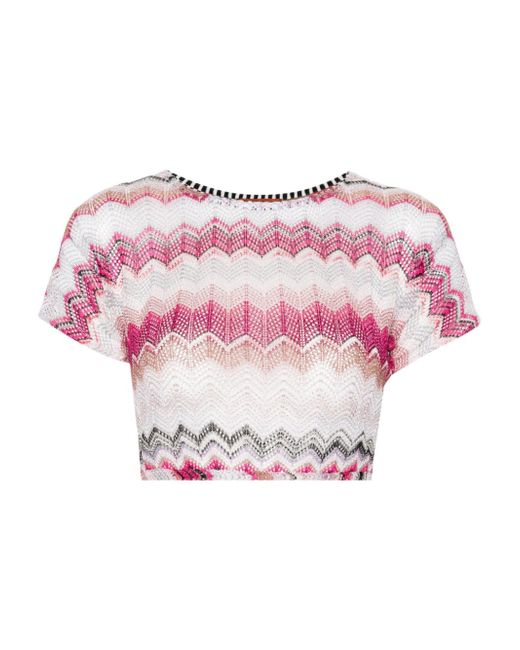 Missoni zigzag crochet-knit top