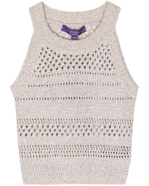 Ralph Lauren Collection pointelle-knit cropped top