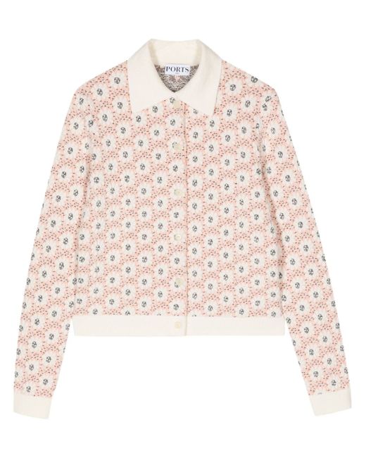 Ports 1961 floral-print knitted cardigan