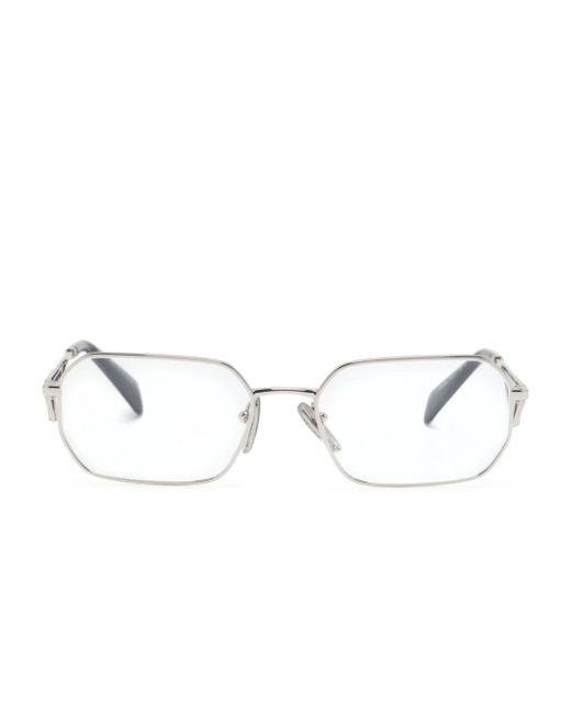Prada triangle-logo rectangle-frame glasses