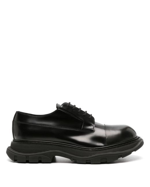 Alexander McQueen faded leather Derby shoes