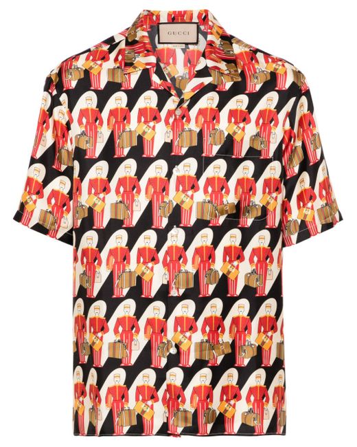 Gucci graphic-print twill shirt
