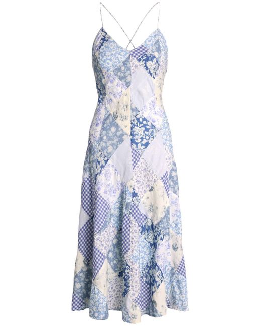 Polo Ralph Lauren sleeveless patchwork midi dress