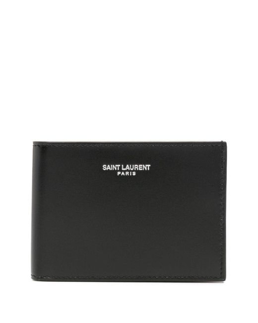 Saint Laurent logo-stamp leather wallet