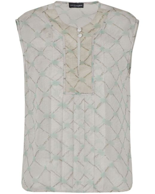 Emporio Armani abstract-print sleeveless blouse