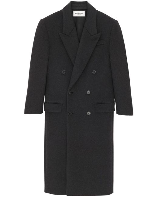 Saint Laurent double-breasted wool maxi coat