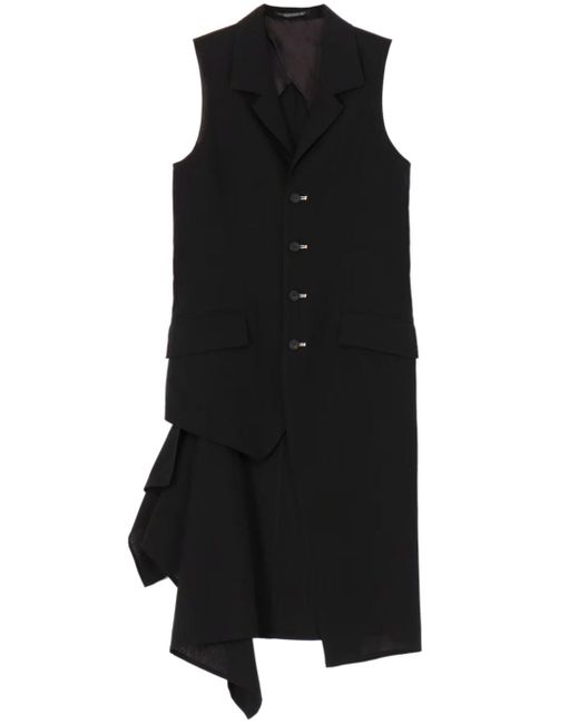 Yohji Yamamoto asymmetric sleeveless blazer