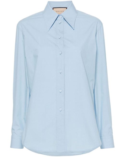 Gucci pointed-collar cotton shirt