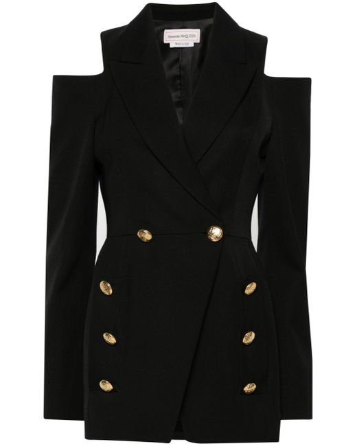 Alexander McQueen Military cold-shoulder double-breasted jacket