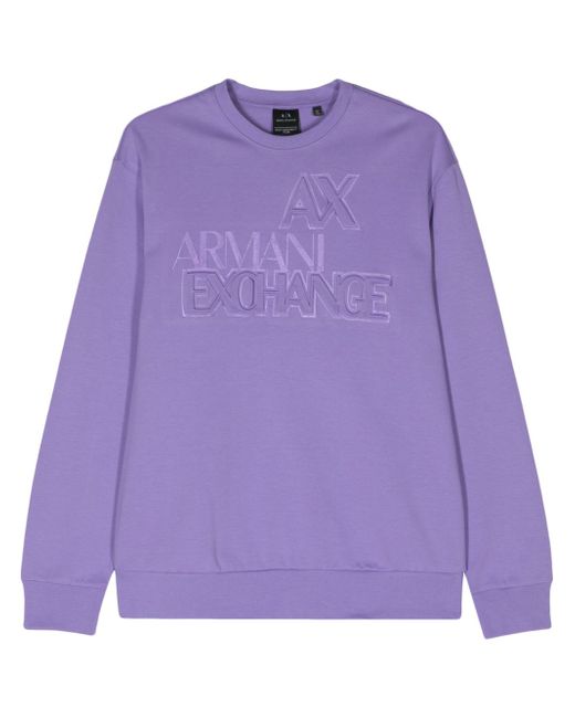 Armani Exchange logo-embossed cotton blend sweatshirt