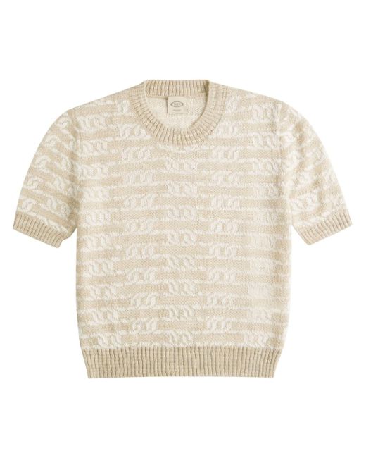 Tod's chain-motif knitted top
