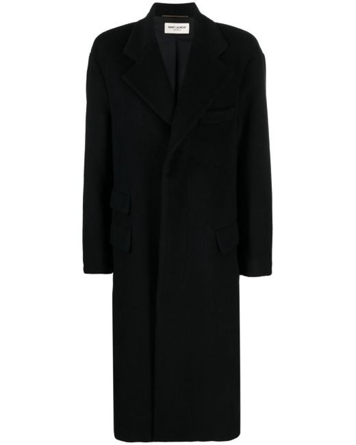 Saint Laurent notched-lapels wool single-breasted coat