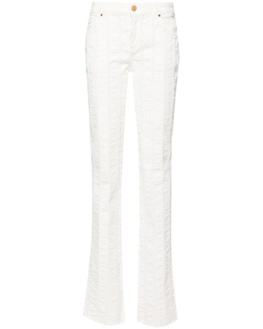 Blumarine raw-cut detailed slim-leg trousers