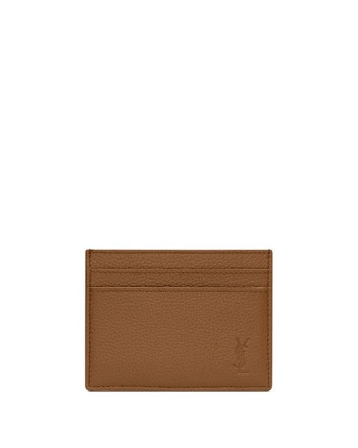 Saint Laurent debossed-logo leather cardholder