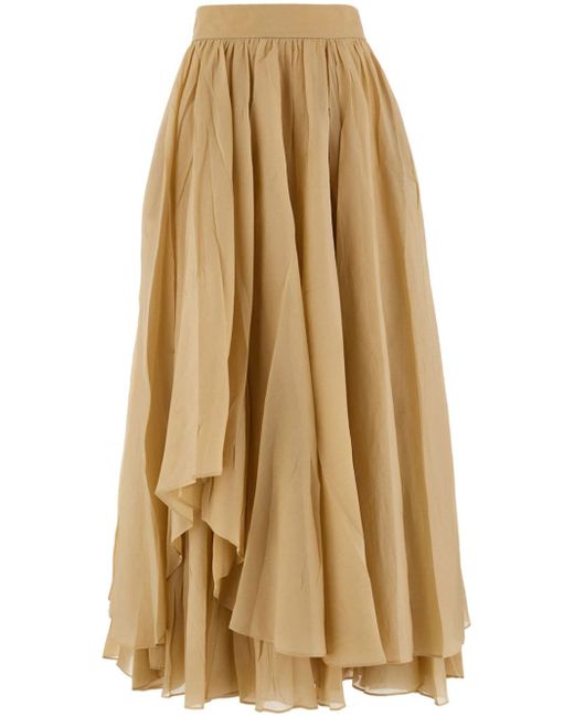 Ferragamo layered high-waisted midi skirt