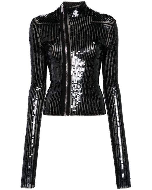 Rick Owens Lilies Gary sequined zip-up jacket