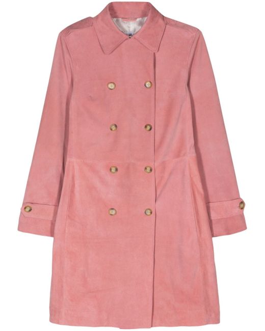 Manuel Ritz double-breasted suede maxi coat