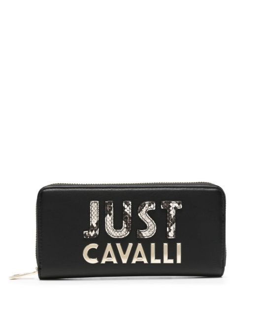 Just Cavalli logo-lettering zip-up wallet