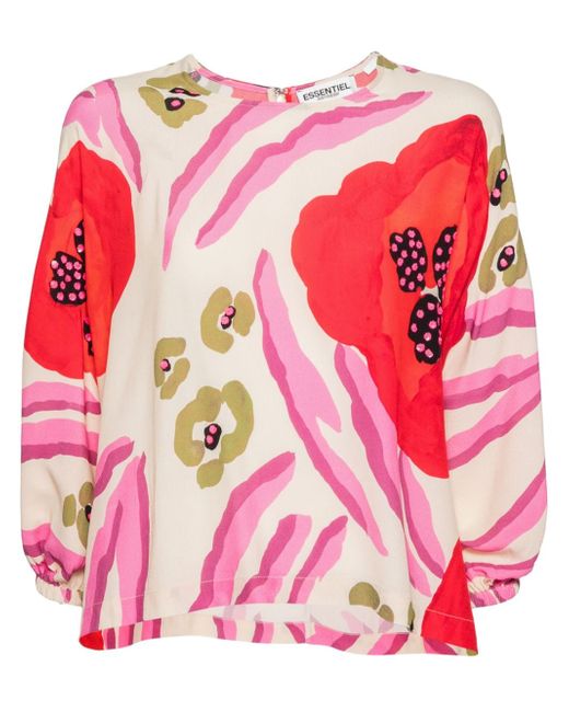 Essentiel Antwerp abstract-pattern crepe blouse