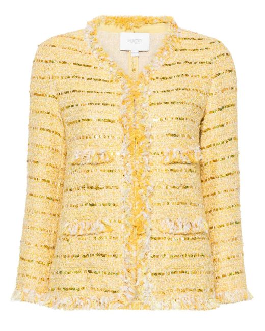 Giambattista Valli sequin-embellished tweed fringed jacket