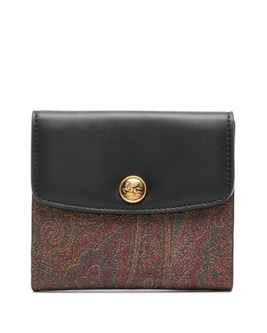 Etro paisley textured leather wallet