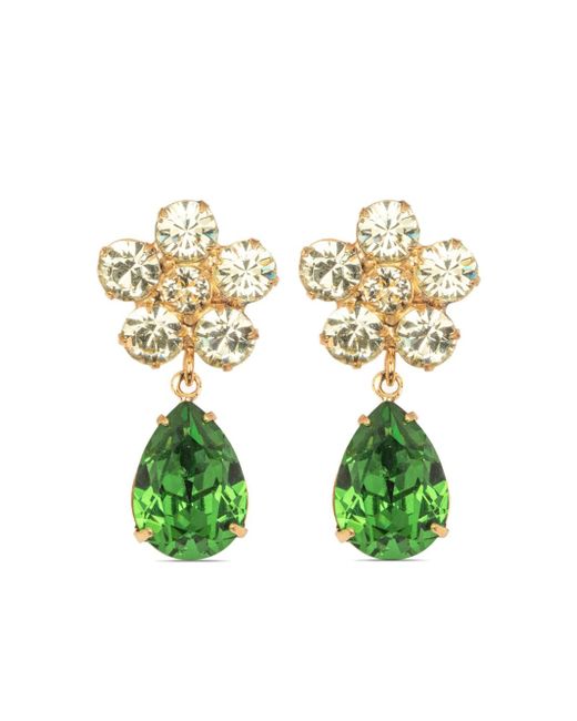 Jennifer Behr 18kt gold plated Janna crystal drop earrings
