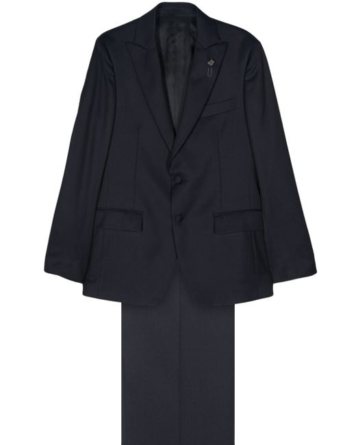 Lardini brooch-detail wool-blend suit